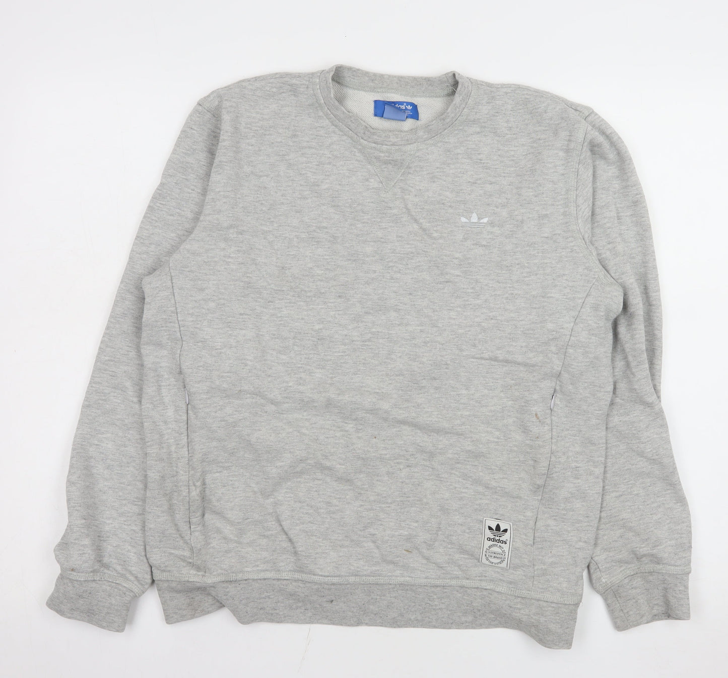 Adidas Men's Grey Crew Neck Pullover Sweatshirt Size S