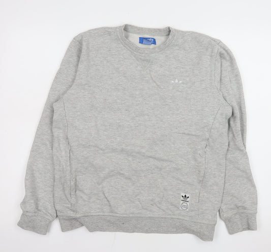 Adidas Men's Grey Crew Neck Pullover Sweatshirt Size S