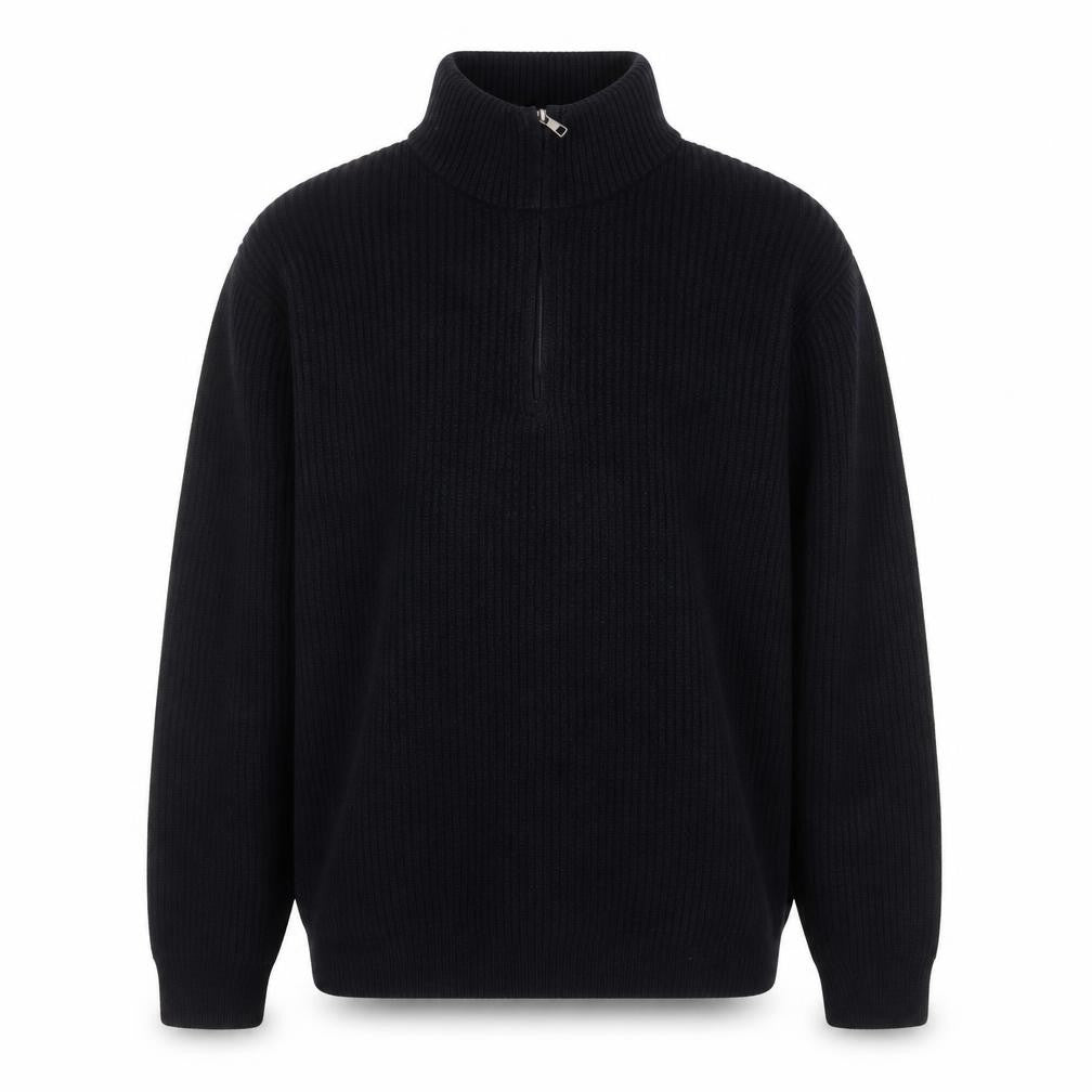 Uniqlo Men’s Black L 1/4 Zip Knit Sweatshirt High Neck