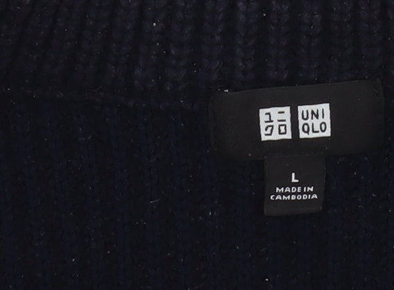 Uniqlo Men’s Black L 1/4 Zip Knit Sweatshirt High Neck