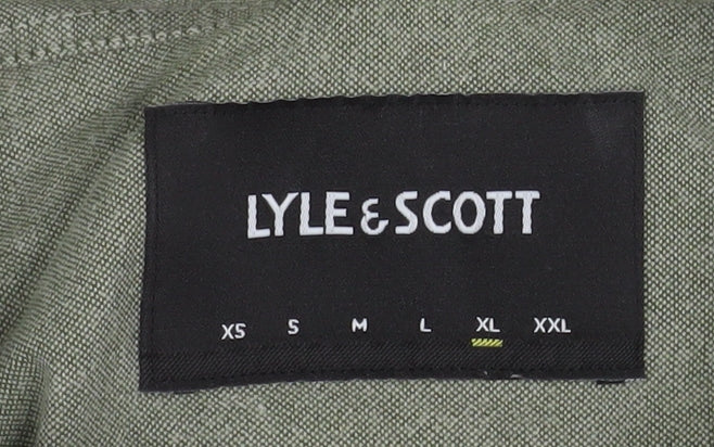 Lyle & Scott Men's Green XL Button-Down Long Sleeve Cotton Shirt