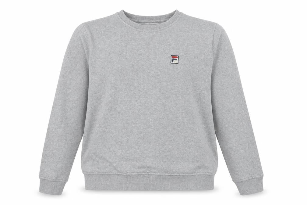Fila Mens Grey Crew Neck Pullover Sweatshirt Size L Regular Fit