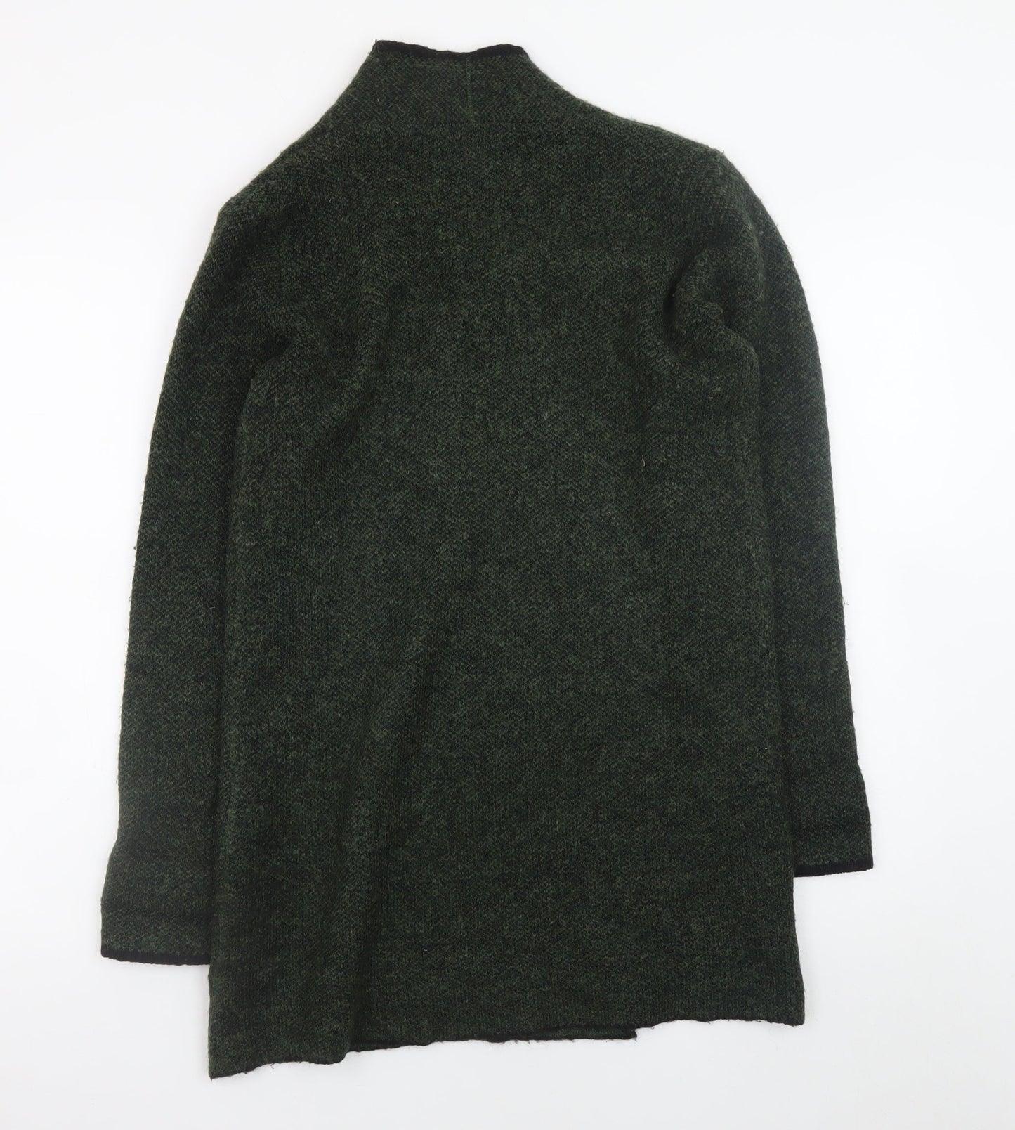 Kenar Women's Green Open Front Long Sleeve Wool Blend Cardigan Size S