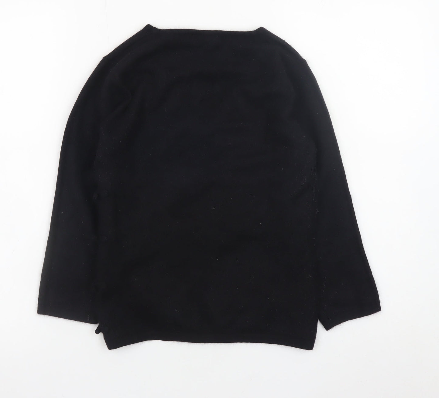 Monsoon Women’s Black Angora V-Neck 3/4 Sleeve Pullover Jumper Size 8