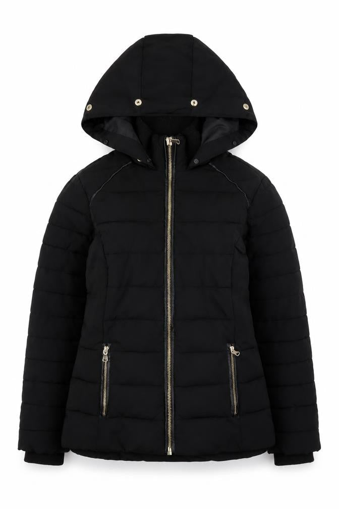 Miss Selfridge Women’s Black Hooded Puffer Jacket Size 8