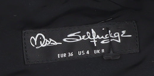 Miss Selfridge Women’s Black Hooded Puffer Jacket Size 8