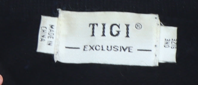 TIGI Women Black Sequin Beaded Knit Shift Dress One Size