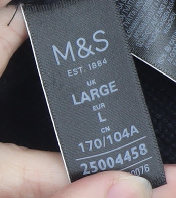 Marks and Spencer Women's Black Crew Neck Knit Bow Jumper Size L