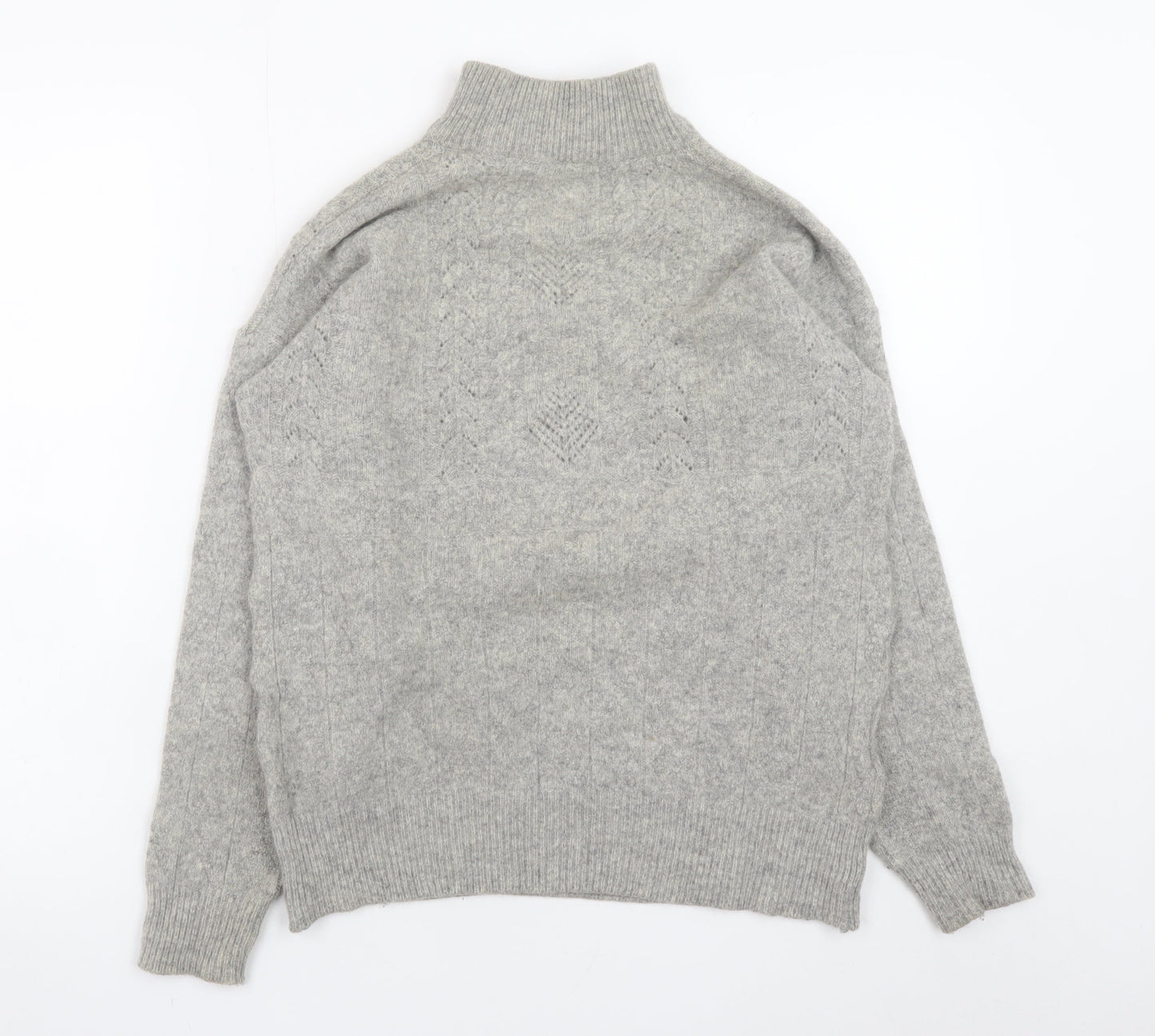 Stillishant Womens Grey High Neck Angora Wool Jumper Size 12-14
