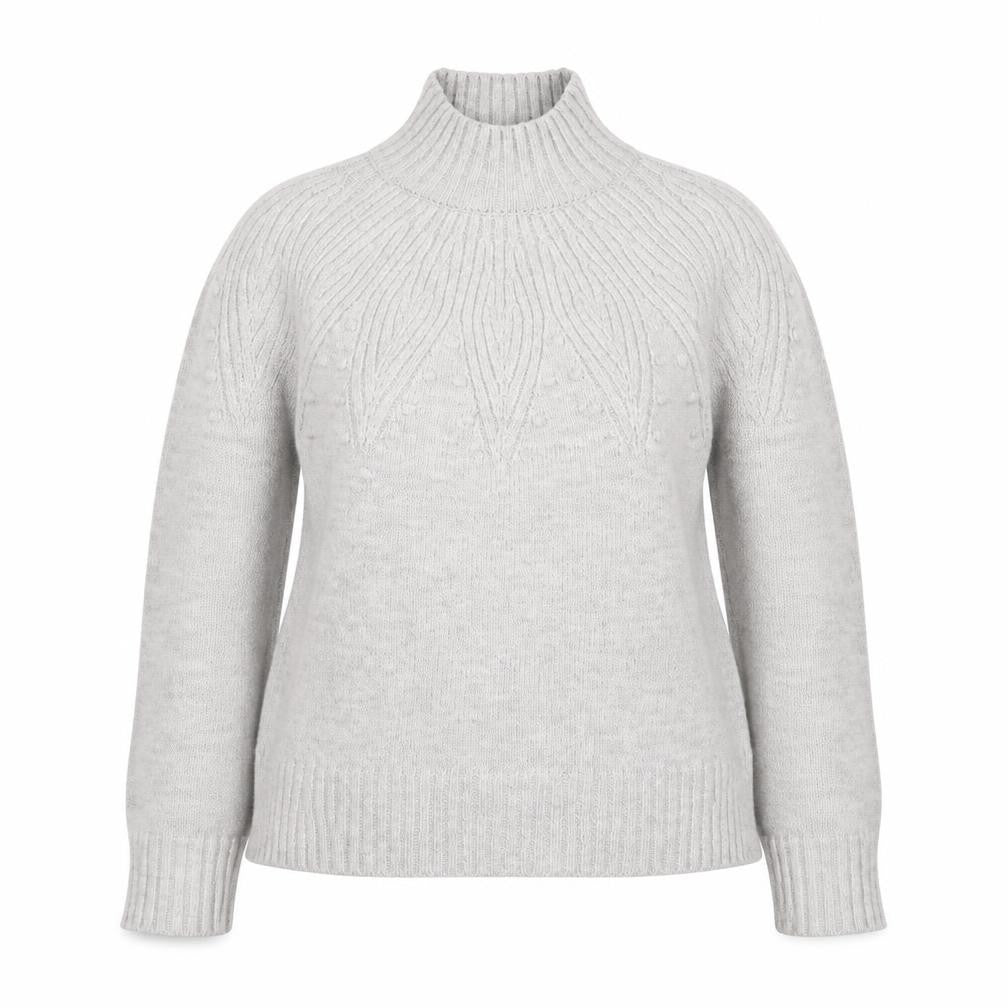 Marks & Spencer Women’s Grey High Neck Cable Knit Jumper Size S