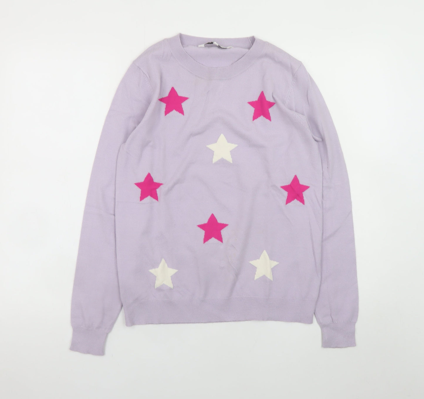 Amara Reya Women's Purple Star Knit Pullover Jumper M