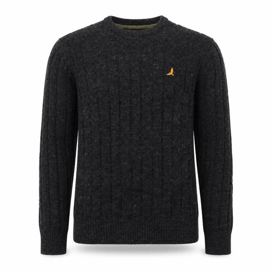 Brave Soul Men's Grey Cable Knit Crew Neck Pullover Jumper XL