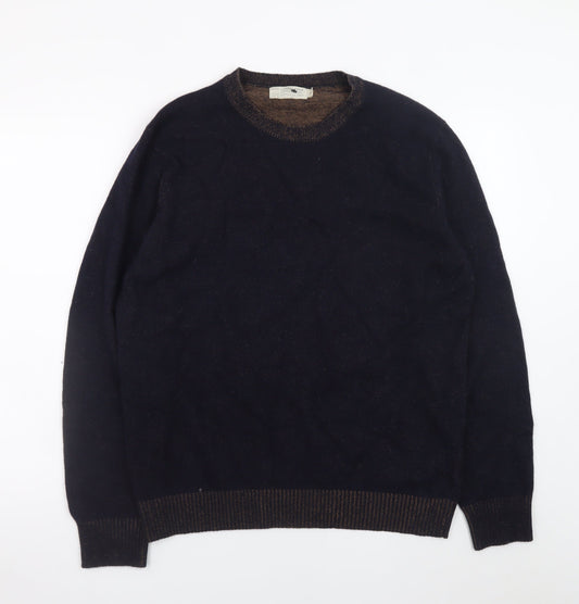 500/Denim Maison Crescent Men's Black Lambswool Blend XL Crew Jumper