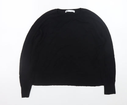 Zara Womens Black Medium Pullover Knit Jumper