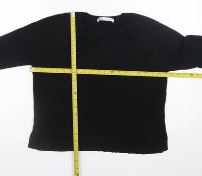 Zara Womens Black Medium Pullover Knit Jumper