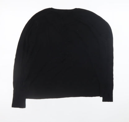 Zara Womens Black Medium Pullover Knit Jumper