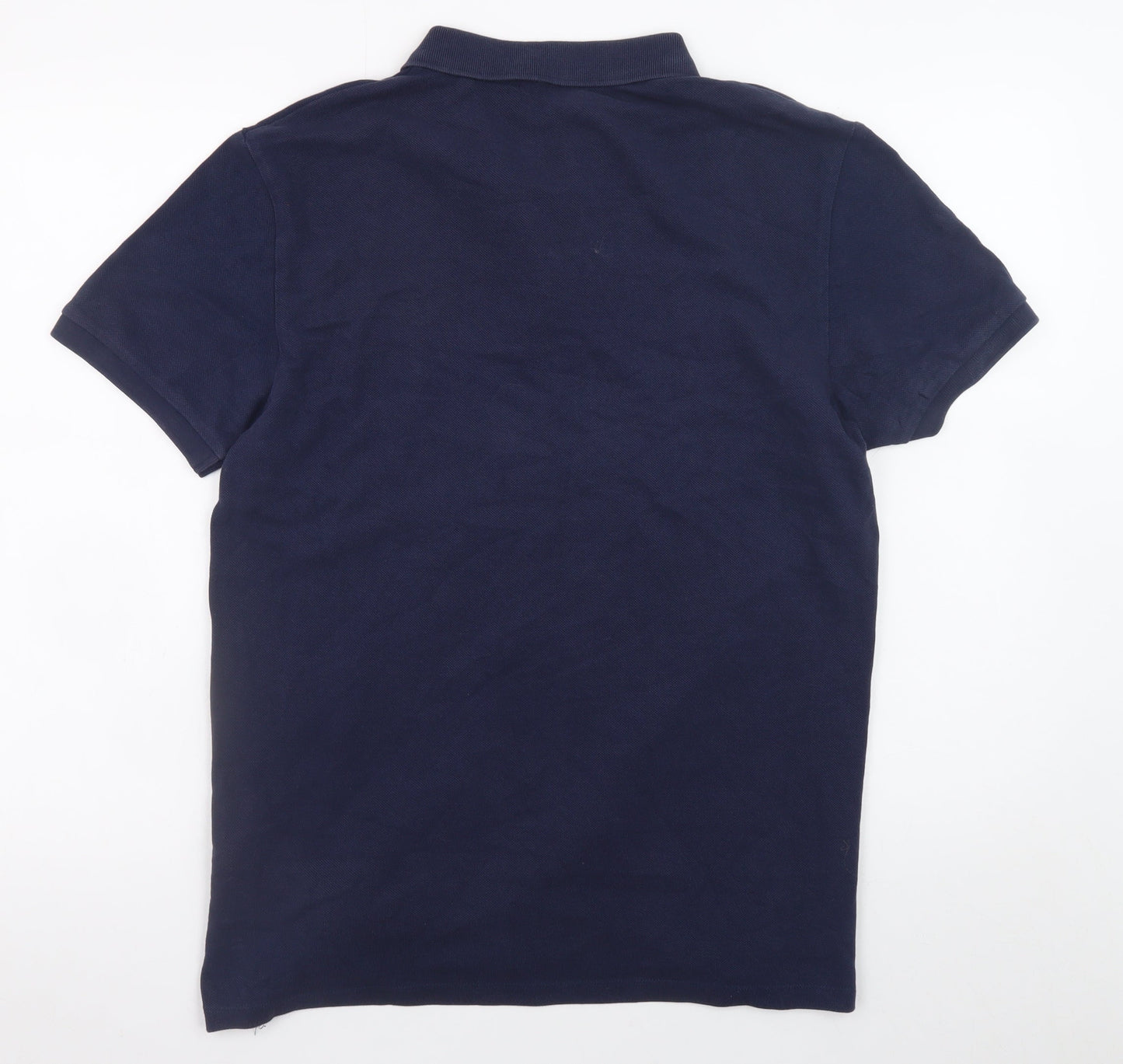 Next Men Blue Colourblock Cotton Polo Shirt L Regular Fit