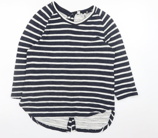 FatFace Womens Blue Striped 3/4 Sleeve Jersey T-Shirt Size 10
