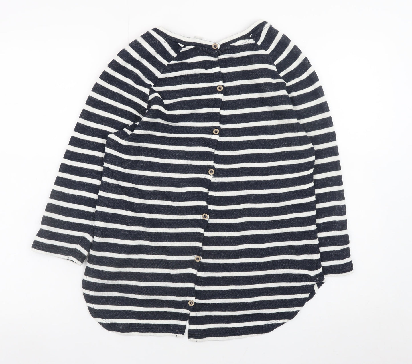 FatFace Womens Blue Striped 3/4 Sleeve Jersey T-Shirt Size 10