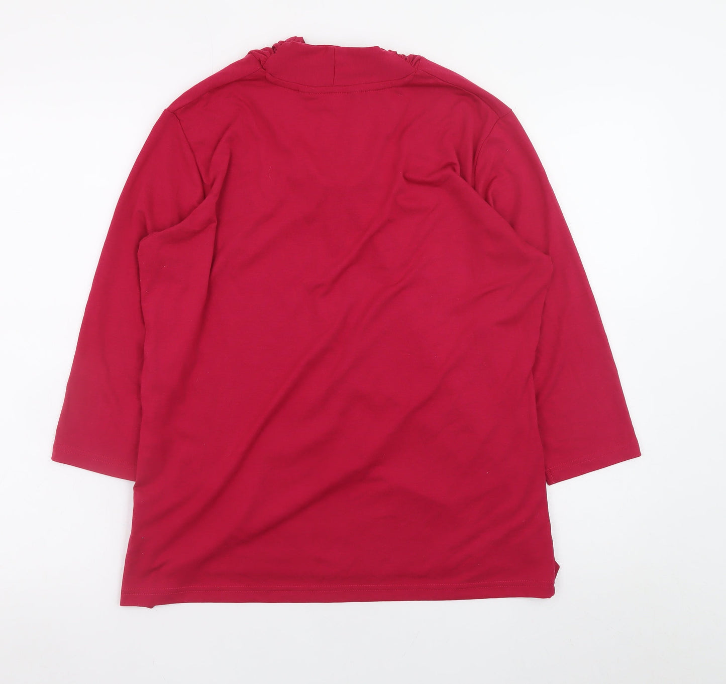 Isle Collection Women's Red Long Sleeve Knot Neck Top Size M