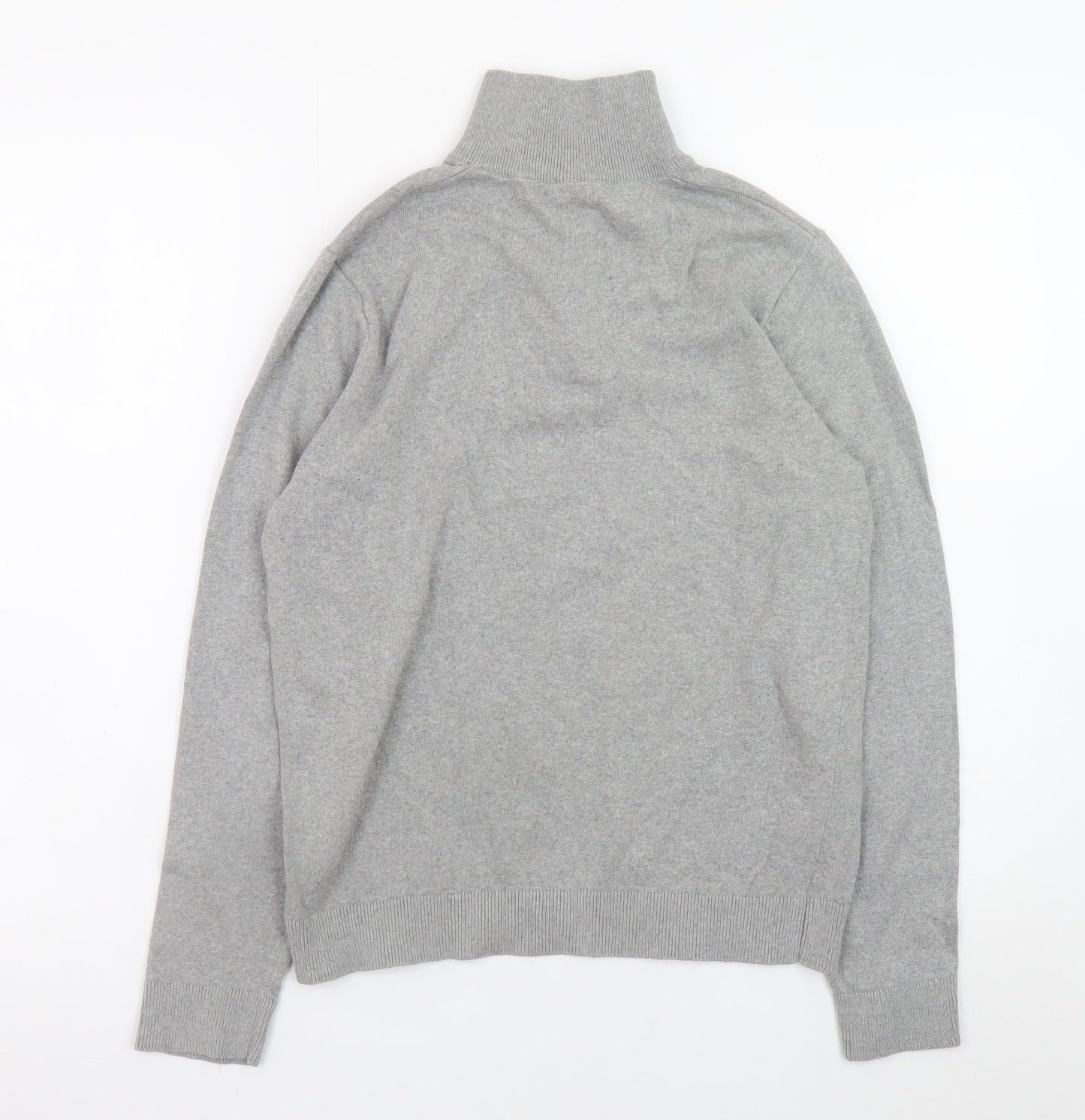 MNG Men's Grey 1/2 Zip High Neck Knit Sweatshirt Size S