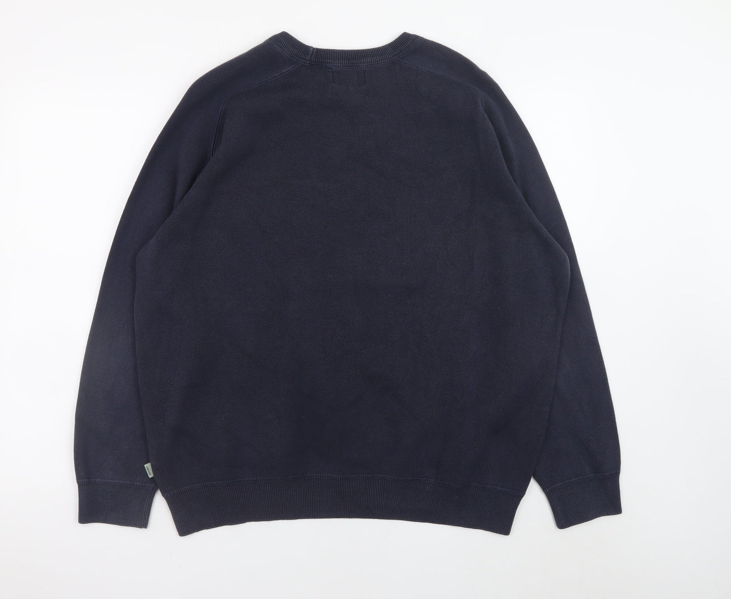 Superdry Mens Blue 2XL Crew Neck Cotton Pullover Jumper