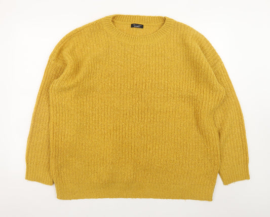 New Look Women's Yellow Maternity Chunky Knit Pullover Jumper Size L