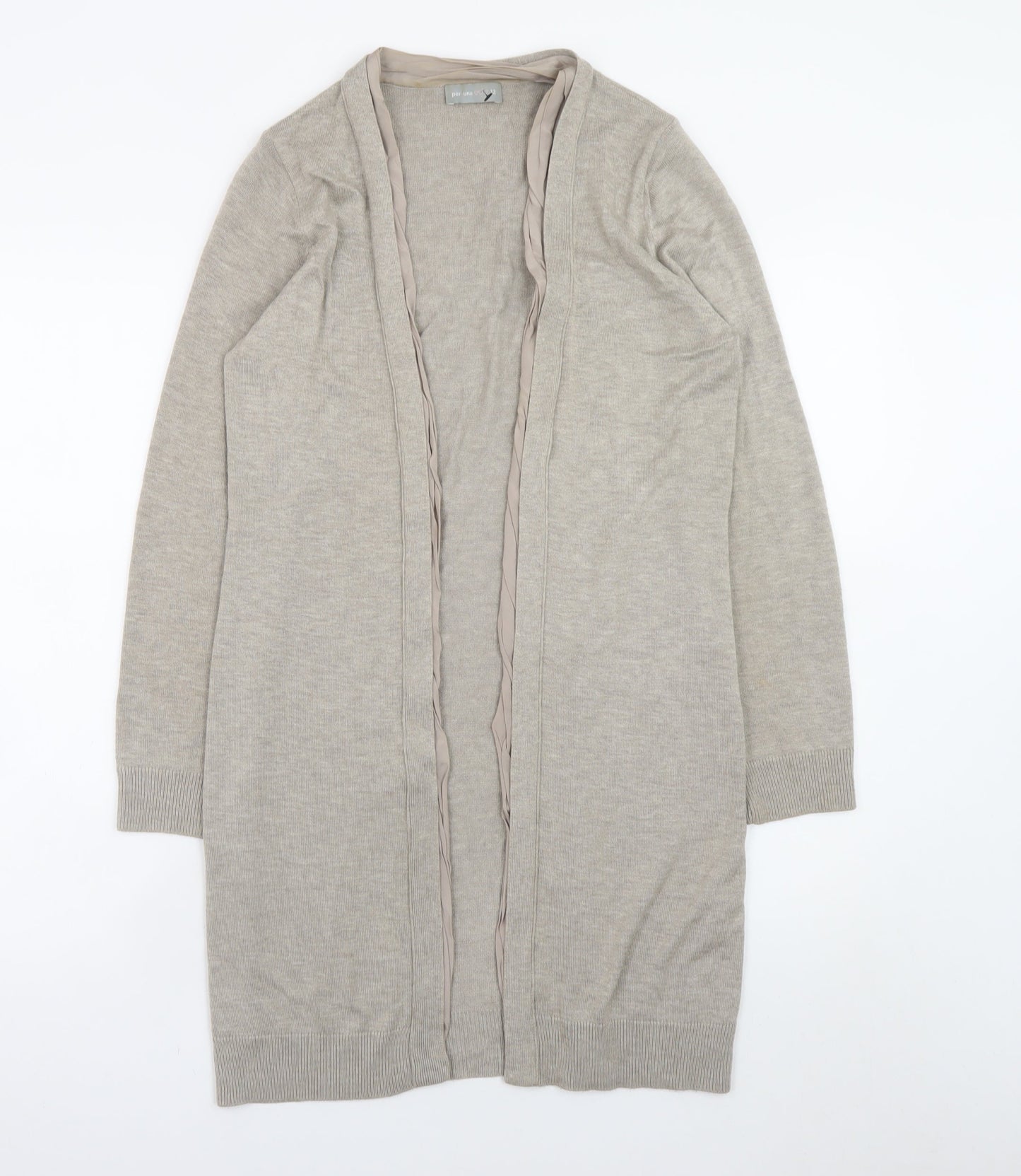 Marks and Spencer Women’s Beige Longline Open Knit Cardigan Size 12