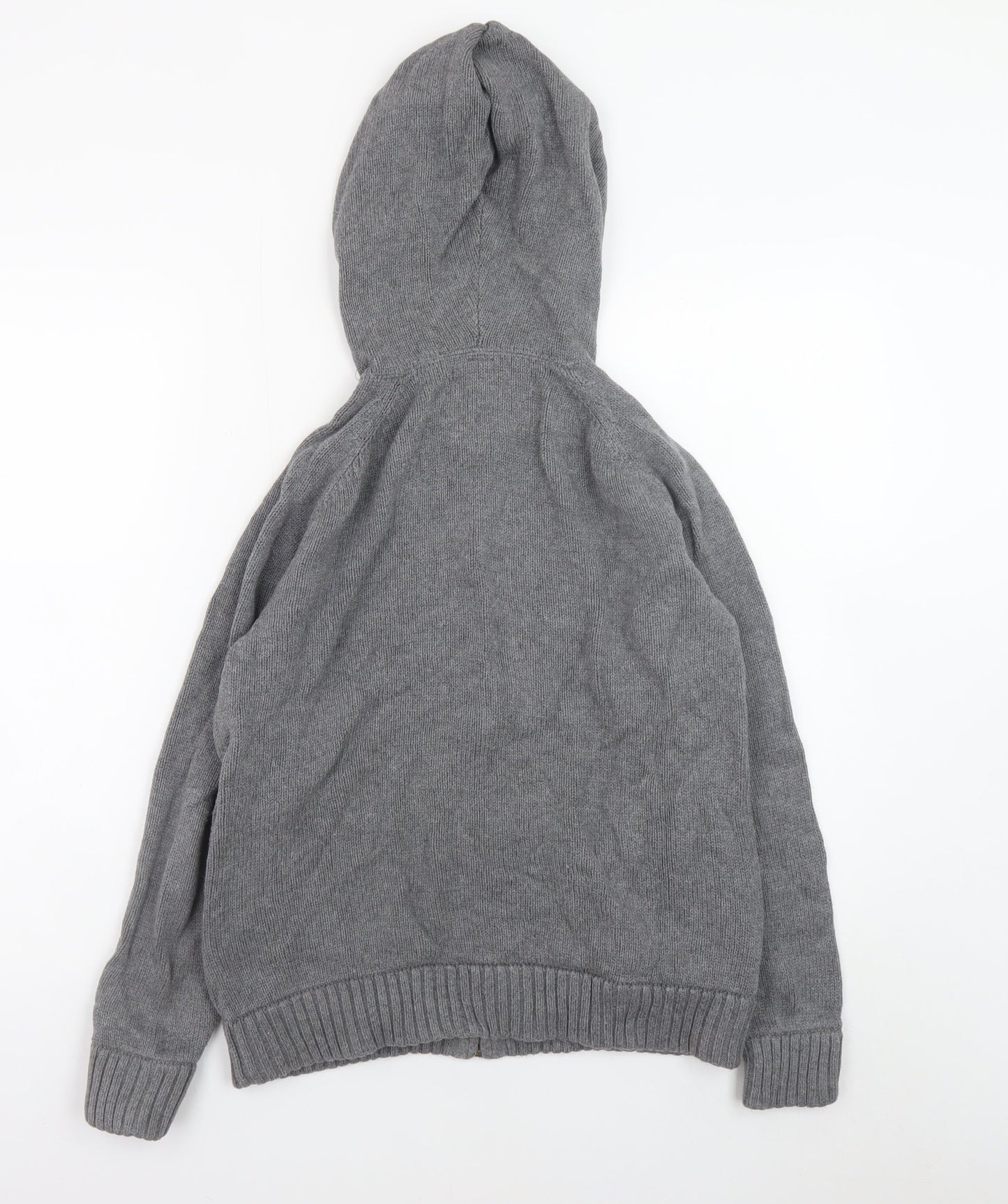 Gap Kids Boys Grey Full Zip Hoodie Cardigan 12-13 Years Cotton Knit