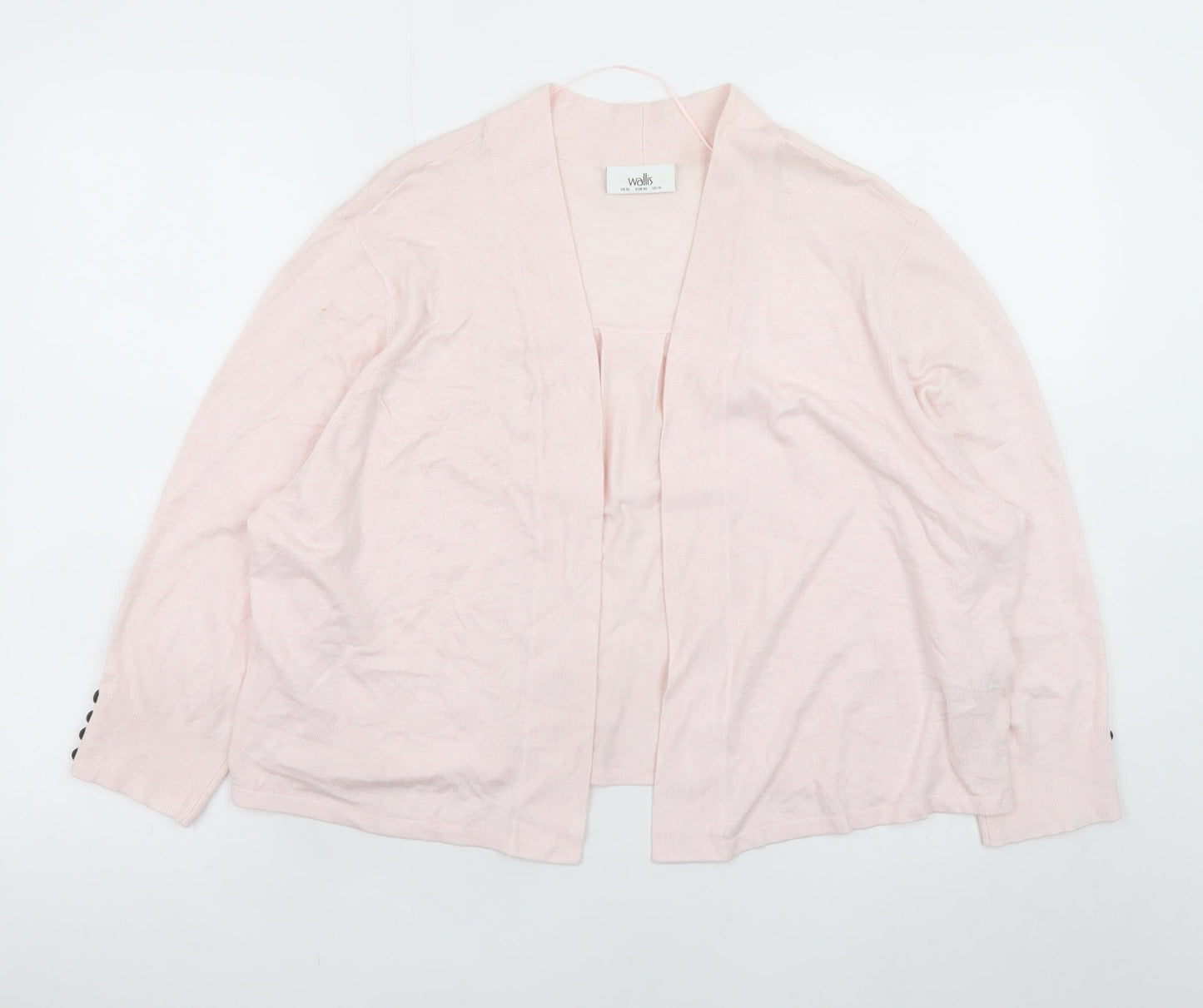 Wallis Womens Pink XL Cardigan Lightweight Open Knit Jumper