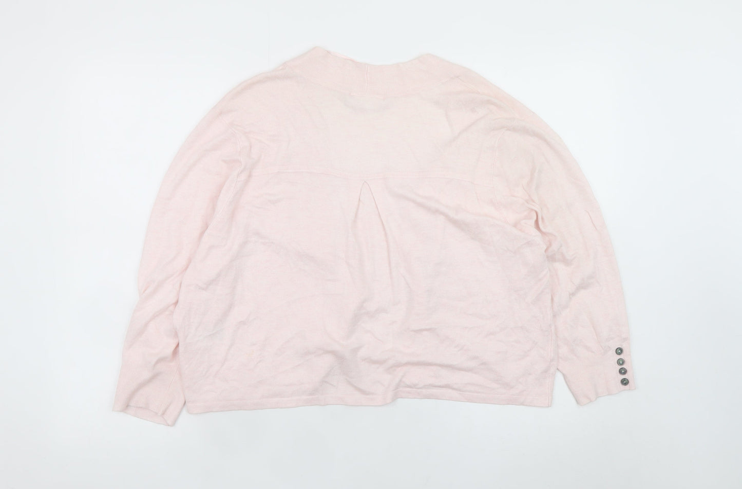 Wallis Womens Pink XL Cardigan Lightweight Open Knit Jumper