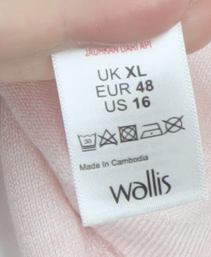 Wallis Womens Pink XL Cardigan Lightweight Open Knit Jumper