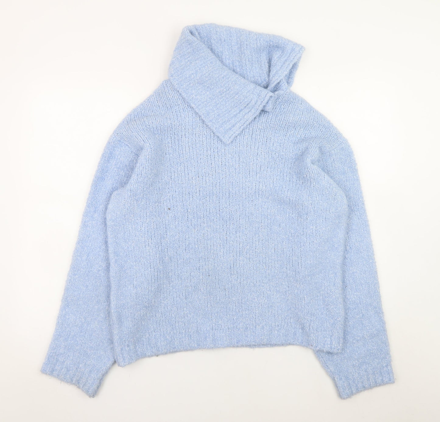 ASOS DESIGN Women’s Blue Roll Neck Chunky Knit Jumper Size S