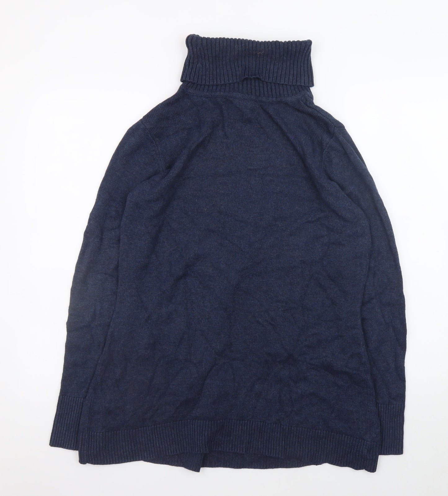 H by Halston Men's Blue Roll Neck Cotton Blend Jumper Size M