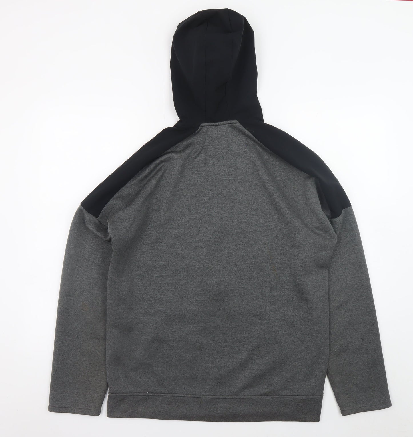 U.S. Athletic Men's Grey Full Zip Hoodie Medium Regular Fit Polyester