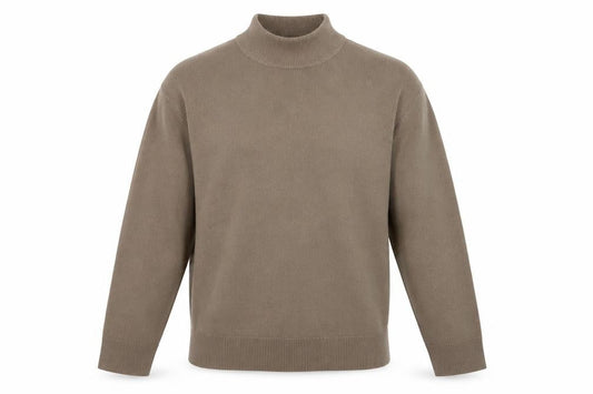 BHS Men’s Beige Mock Neck Cotton Acrylic Pullover Jumper L