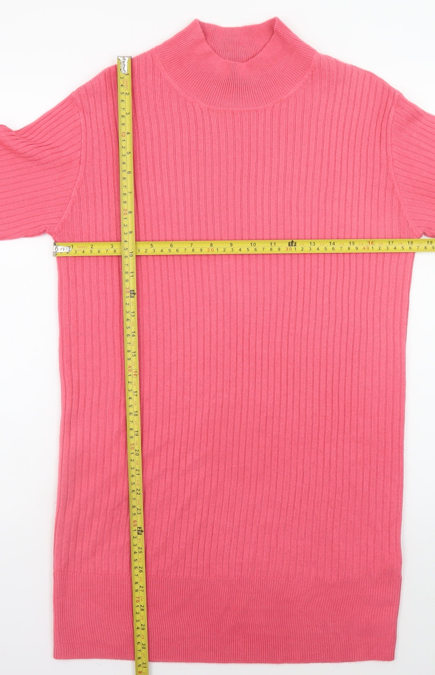Marks and Spencer Women Pink S Ribbed Knit Jumper Dress