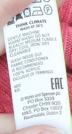 Marks and Spencer Women Pink S Ribbed Knit Jumper Dress