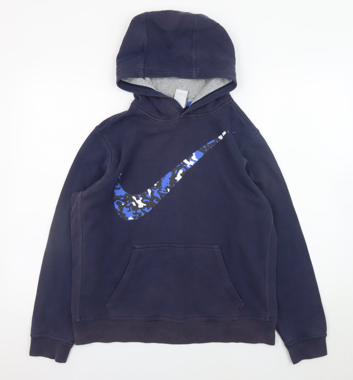 Nike Teens Blue Camouflage Logo Pullover Hoodie XL Fleece Sweatshirt