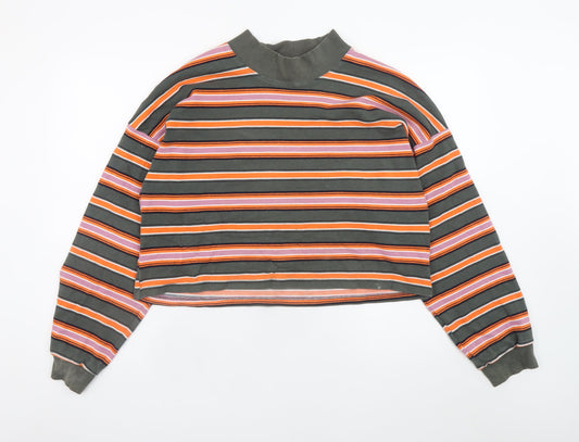 Wild Fable Women Multicoloured Striped Pullover Sweatshirt XL