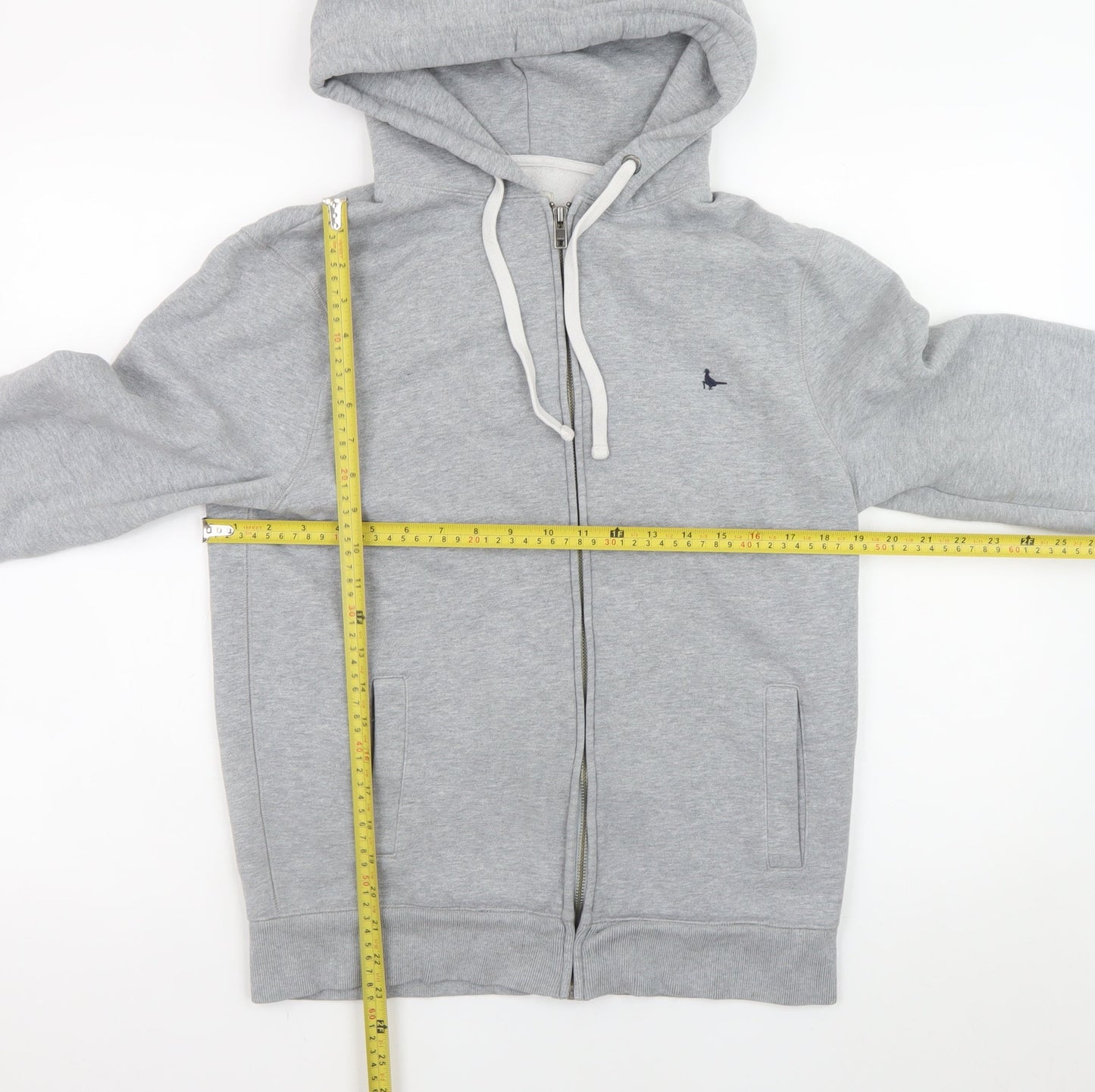 Jack Wills Men’s Grey Full Zip Hoodie M Regular Fit Cotton Blend