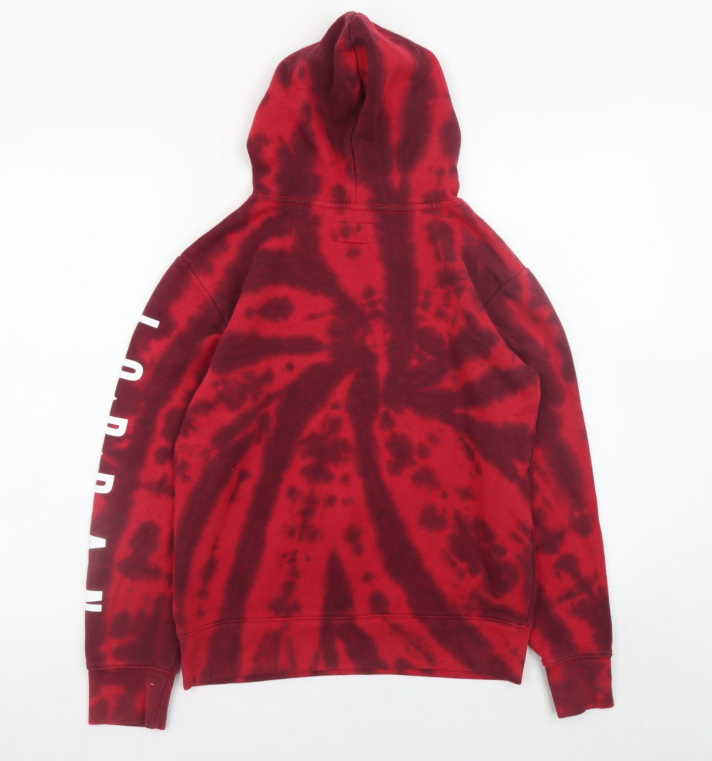 Jordan Boys Red Black Tie-Dye Pullover Hoodie 12-13 Years Cotton Blend