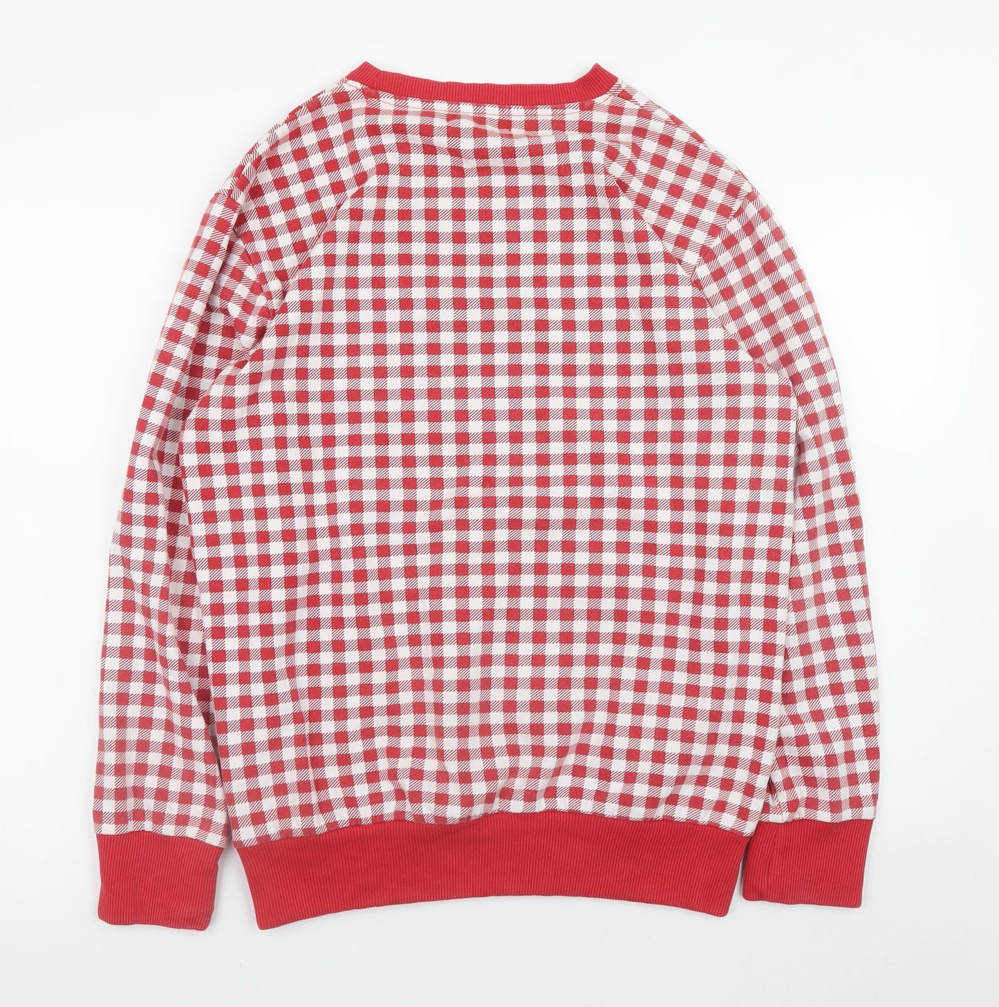 Codex Men's Red Checked Crew Neck Sweatshirt Size L