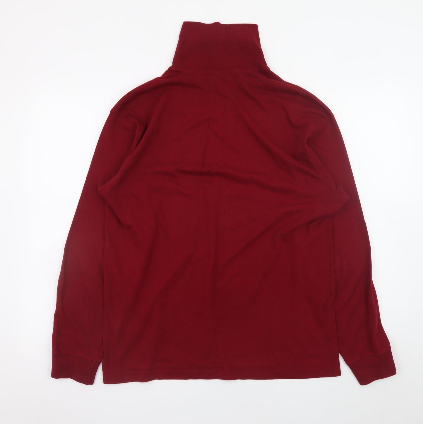 Marks and Spencer Men's Red Roll Neck Cotton Jumper M