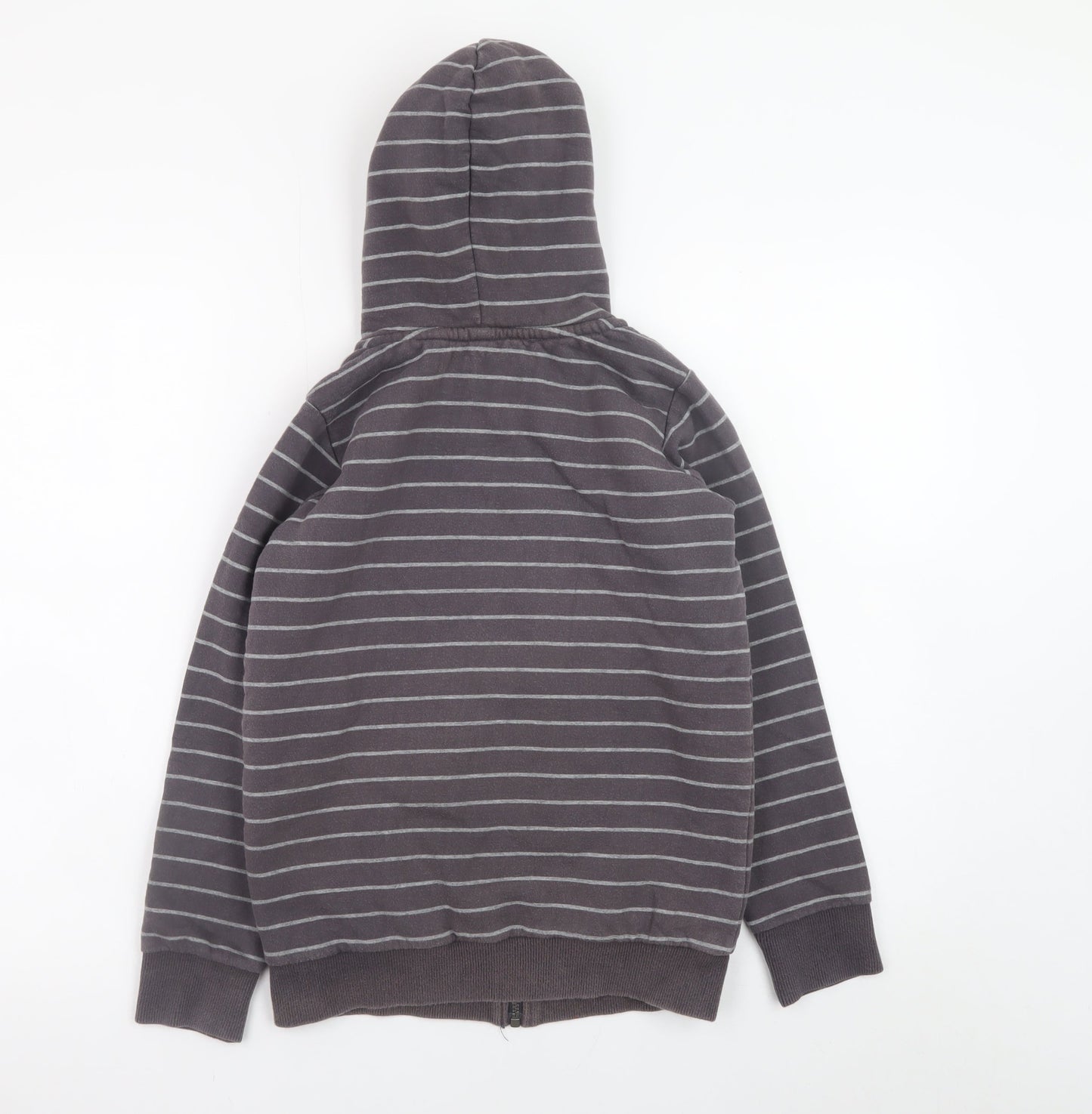 Joules Boys Grey Striped Full Zip Fleece Hoodie 9-10 Years