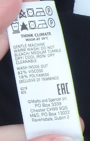 Marks and Spencer Women's Black Medium Open Knit Long Sleeve Cardigan