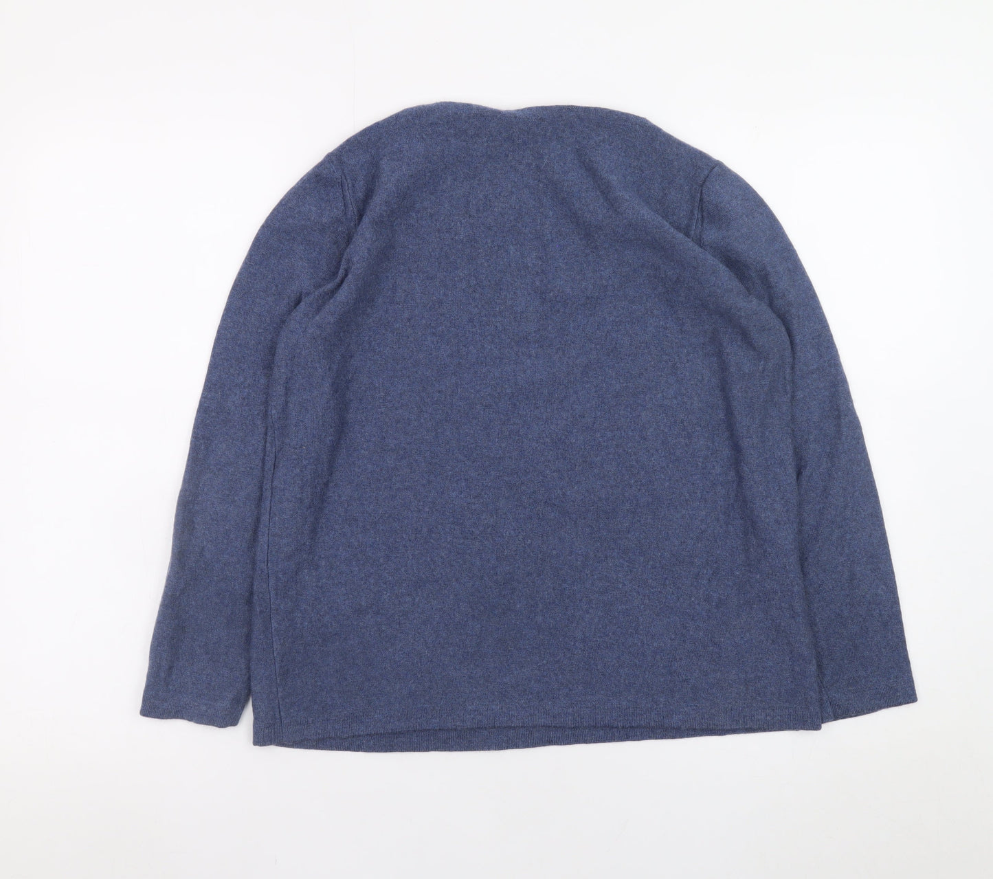 WALL Women's Blue Wool Boat Neck Pullover Jumper Size S