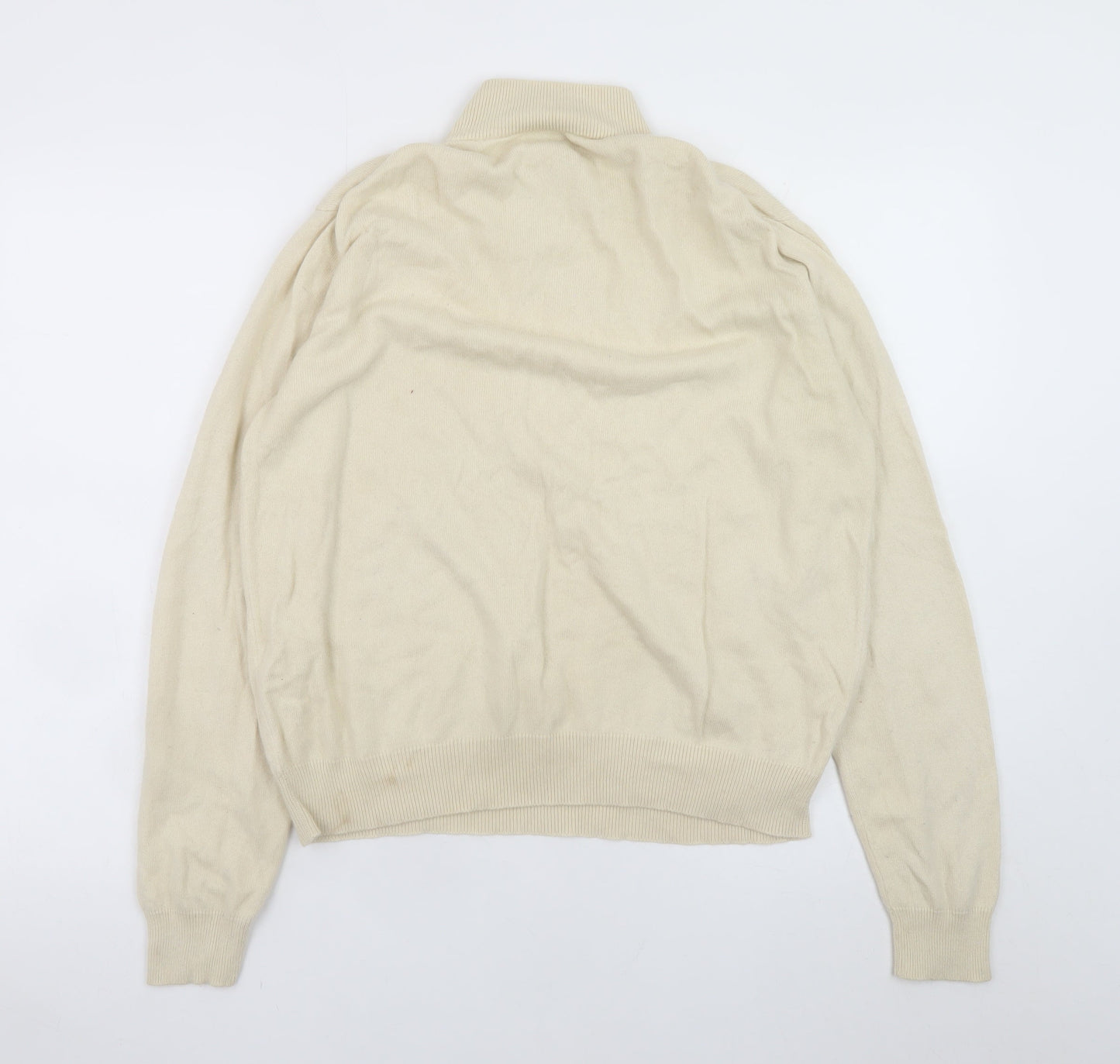 Estheme Women Beige XL Mock Neck Silk Cashmere Pullover Jumper