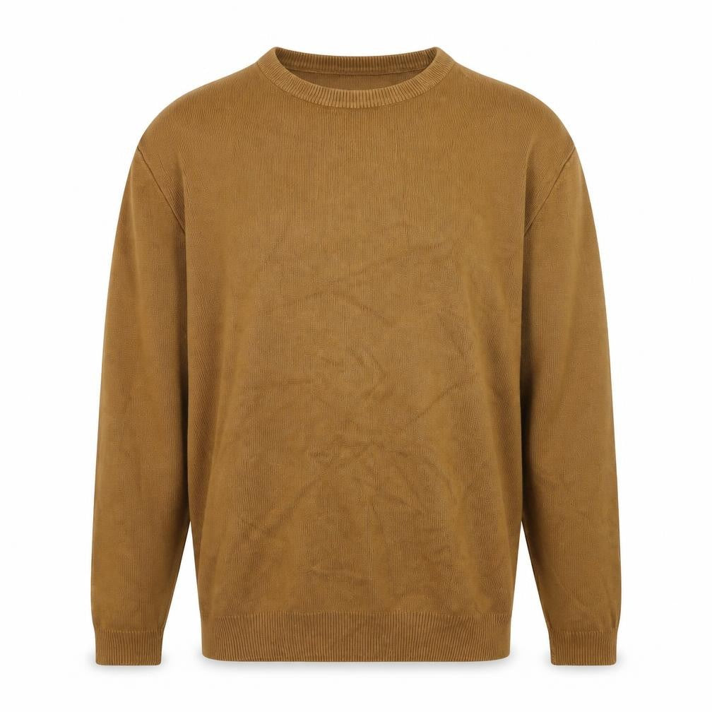 ZARA Men Brown Cotton Crew Neck Pullover Jumper XL