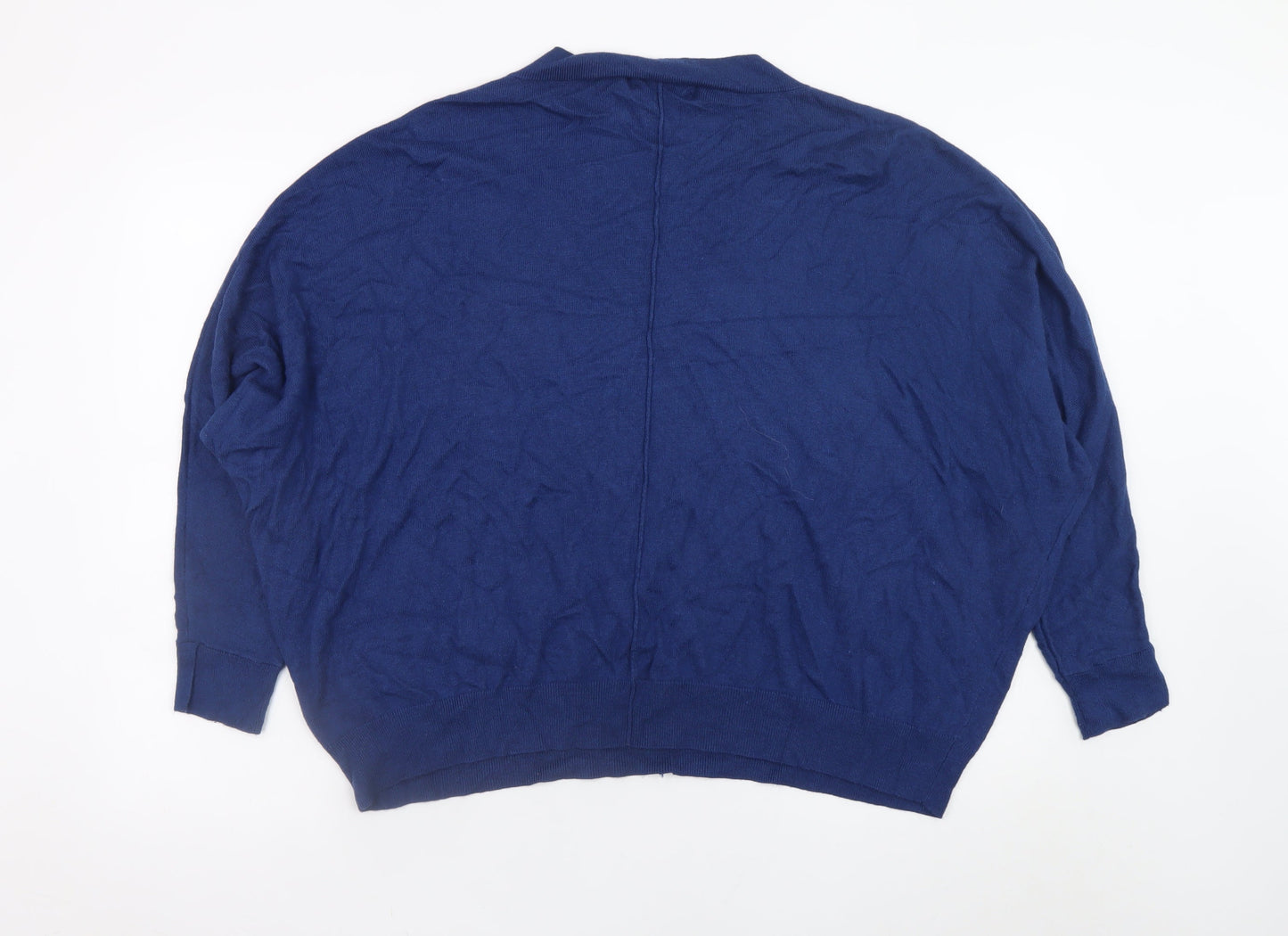 Next Women’s Blue V-Neck Relaxed Pullover Jumper Size L